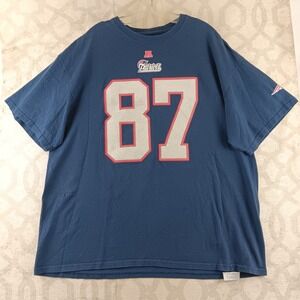 Mens NFL New England Patriots Rob Gronkowski 87 T Shirt 2XL Blue Team Apparel